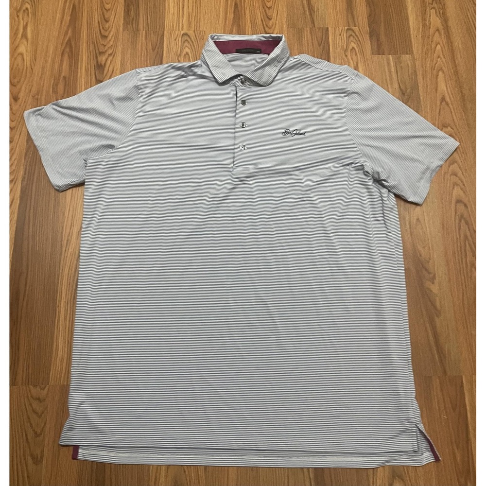 Greyson Sea Island Polo Mens 2XL Blue Stripe Golf